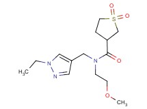 N-[(1-ethyl-1H-pyrazol-4-yl)methyl]-N-(2-methoxyethyl)tetrahydrothiophene-3-carboxamide 1,1-dioxide