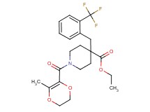 ethyl 1-[(3-methyl-5,6-dihydro-1,4-dioxin-2-yl)carbonyl]-4-[2-(trifluoromethyl)benzyl]-4-piperidinecarboxylate