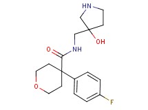 4-(4-fluorophenyl)-N-[(3-hydroxy-3-pyrrolidinyl)methyl]tetrahydro-2H-pyran-4-carboxamide