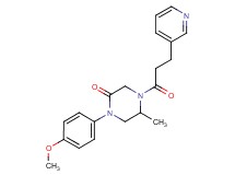 1-(4-methoxyphenyl)-5-methyl-4-[3-(3-pyridinyl)propanoyl]-2-piperazinone