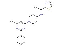 1-(6-methyl-2-phenylpyrimidin-4-yl)-N-[1-(1,3-thiazol-2-yl)ethyl]piperidin-4-amine