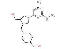 [1-({(3R*,4R*)-4-(hydroxymethyl)-1-[6-methyl-2-(methylamino)pyrimidin-4-yl]pyrrolidin-3-yl}methyl)piperidin-4-yl]methanol