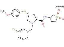 (4R)-N-(1,1-dioxidotetrahydro-3-thienyl)-1-(3-fluorobenzyl)-4-[(4-methoxyphenyl)thio]-L-prolinamide