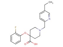 1-[(5-ethylpyridin-2-yl)methyl]-4-(2-fluorophenoxy)piperidine-4-carboxylic acid
