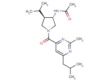N-{(3S*,4R*)-1-[(6-isobutyl-2-methyl-4-pyrimidinyl)carbonyl]-4-isopropyl-3-pyrrolidinyl}acetamide