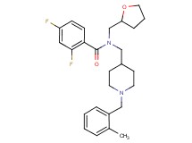 2,4-difluoro-N-{[1-(2-methylbenzyl)-4-piperidinyl]methyl}-N-(tetrahydro-2-furanylmethyl)benzamide