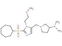 1-{[2-(cycloheptylsulfonyl)-1-(2-methoxyethyl)-1H-imidazol-5-yl]methyl}-N,N-dimethyl-3-pyrrolidinamine
