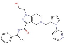 1-(2-hydroxyethyl)-N-(1-phenylethyl)-5-{[1-(3-pyridinyl)-1H-pyrrol-2-yl]methyl}-4,5,6,7-tetrahydro-1H-pyrazolo[4,3-c]pyridine-3-carboxamide