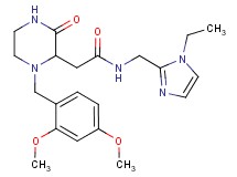 2-[1-(2,4-dimethoxybenzyl)-3-oxo-2-piperazinyl]-N-[(1-ethyl-1H-imidazol-2-yl)methyl]acetamide