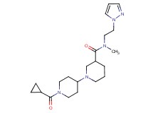 1'-(cyclopropylcarbonyl)-N-methyl-N-[2-(1H-pyrazol-1-yl)ethyl]-1,4'-bipiperidine-3-carboxamide