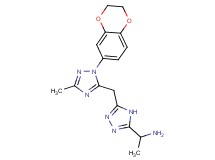 [1-(5-{[1-(2,3-dihydro-1,4-benzodioxin-6-yl)-3-methyl-1H-1,2,4-triazol-5-yl]methyl}-4H-1,2,4-triazol-3-yl)ethyl]amine dihydrochloride