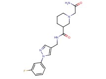 1-(2-amino-2-oxoethyl)-N-{[1-(3-fluorophenyl)-1H-pyrazol-4-yl]methyl}-3-piperidinecarboxamide