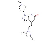 4-[2-(3,5-dimethyl-1H-pyrazol-1-yl)ethyl]-1-(1-methylpiperidin-4-yl)-1,4,5,7-tetrahydro-6H-pyrazolo[3,4-b]pyridin-6-one