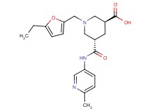 (3S*,5S*)-1-[(5-ethyl-2-furyl)methyl]-5-{[(6-methyl-3-pyridinyl)amino]carbonyl}-3-piperidinecarboxylic acid