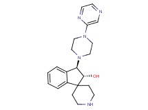 rel-(2R,3R)-3-[4-(2-pyrazinyl)-1-piperazinyl]-2,3-dihydrospiro[indene-1,4'-piperidin]-2-ol bis(trifluoroacetate) (salt)