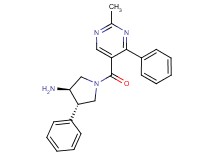 (3R*,4S*)-1-[(2-methyl-4-phenylpyrimidin-5-yl)carbonyl]-4-phenylpyrrolidin-3-amine