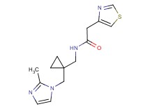 N-({1-[(2-methyl-1H-imidazol-1-yl)methyl]cyclopropyl}methyl)-2-(1,3-thiazol-4-yl)acetamide
