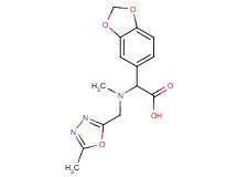 1,3-benzodioxol-5-yl{methyl[(5-methyl-1,3,4-oxadiazol-2-yl)methyl]amino}acetic acid