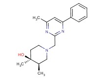 (3R*,4S*)-3,4-dimethyl-1-[(4-methyl-6-phenylpyrimidin-2-yl)methyl]piperidin-4-ol