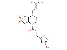 5-{3-[(4aS*,7aR*)-4-(3-methyl-2-buten-1-yl)-6,6-dioxidohexahydrothieno[3,4-b]pyrazin-1(2H)-yl]-3-oxopropyl}-3-isoxazolol