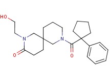 2-(2-hydroxyethyl)-8-[(1-phenylcyclopentyl)carbonyl]-2,8-diazaspiro[5.5]undecan-3-one