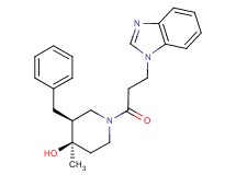 (3S*,4R*)-1-[3-(1H-benzimidazol-1-yl)propanoyl]-3-benzyl-4-methylpiperidin-4-ol