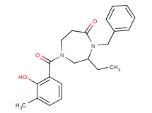 4-benzyl-3-ethyl-1-(2-hydroxy-3-methylbenzoyl)-1,4-diazepan-5-one