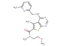 N-(2-methoxyethyl)-N,5-dimethyl-4-{[(6-methyl-2-pyridinyl)methyl]amino}thieno[2,3-d]pyrimidine-6-carboxamide