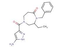 1-[(5-amino-1H-pyrazol-3-yl)carbonyl]-4-benzyl-3-ethyl-1,4-diazepan-5-one