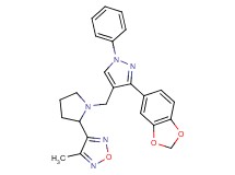 3-(1-{[3-(1,3-benzodioxol-5-yl)-1-phenyl-1H-pyrazol-4-yl]methyl}-2-pyrrolidinyl)-4-methyl-1,2,5-oxadiazole