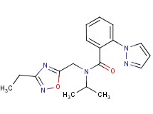 N-[(3-ethyl-1,2,4-oxadiazol-5-yl)methyl]-N-isopropyl-2-(1H-pyrazol-1-yl)benzamide