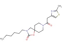 3-hexyl-8-[(2-methyl-1,3-thiazol-4-yl)acetyl]-1-oxa-3,8-diazaspiro[4.5]decan-2-one