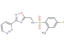 4-fluoro-2-methyl-N-{[3-(3-pyridazinyl)-1,2,4-oxadiazol-5-yl]methyl}benzenesulfonamide