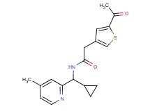 2-(5-acetyl-3-thienyl)-N-[cyclopropyl(4-methylpyridin-2-yl)methyl]acetamide