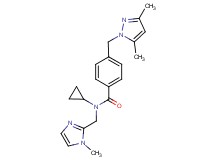 N-cyclopropyl-4-[(3,5-dimethyl-1H-pyrazol-1-yl)methyl]-N-[(1-methyl-1H-imidazol-2-yl)methyl]benzamide