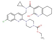 ethyl 4-[7-chloro-3-({cyclopropyl[(2-hydroxy-5,6,7,8-tetrahydro-3-quinolinyl)carbonyl]amino}methyl)-2-quinolinyl]-1-piperazinecarboxylate