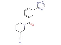 1-[3-(1H-1,2,4-triazol-5-yl)benzoyl]-3-piperidinecarbonitrile