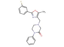 4-{[2-(3-fluorophenyl)-5-methyl-1,3-oxazol-4-yl]methyl}-1-phenyl-2-piperazinone