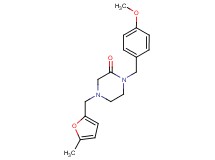 1-(4-methoxybenzyl)-4-[(5-methyl-2-furyl)methyl]-2-piperazinone