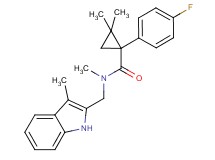 1-(4-fluorophenyl)-N,2,2-trimethyl-N-[(3-methyl-1H-indol-2-yl)methyl]cyclopropanecarboxamide