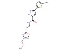 N-{2-[3-(methoxymethyl)-1,2,4-oxadiazol-5-yl]ethyl}-3-(5-methyl-2-thienyl)-1H-pyrazole-5-carboxamide