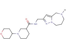 1-(tetrahydro-2H-pyran-4-yl)-N-(5,6,7,8-tetrahydro-4H-pyrazolo[1,5-a][1,4]diazepin-2-ylmethyl)-3-piperidinecarboxamide dihydrochloride