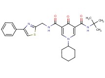 N-(tert-butyl)-1-cyclohexyl-4-oxo-N'-[(4-phenyl-1,3-thiazol-2-yl)methyl]-1,4-dihydro-3,5-pyridinedicarboxamide