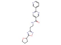 2-(3-pyridinyl)-N-{2-[5-(tetrahydro-2-furanyl)-1,2,4-oxadiazol-3-yl]ethyl}-5-pyrimidinecarboxamide
