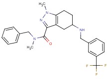 N-benzyl-N,1-dimethyl-5-{[3-(trifluoromethyl)benzyl]amino}-4,5,6,7-tetrahydro-1H-indazole-3-carboxamide