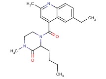 3-butyl-4-[(6-ethyl-2-methyl-4-quinolinyl)carbonyl]-1-methyl-2-piperazinone