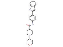N-[4-(1H-indol-2-yl)phenyl]-1-(tetrahydro-2H-pyran-4-yl)-4-piperidinecarboxamide