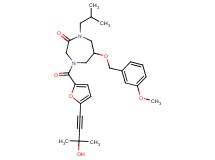 4-[5-(3-hydroxy-3-methyl-1-butyn-1-yl)-2-furoyl]-1-isobutyl-6-[(3-methoxybenzyl)oxy]-1,4-diazepan-2-one