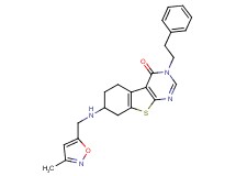 7-{[(3-methyl-5-isoxazolyl)methyl]amino}-3-(2-phenylethyl)-5,6,7,8-tetrahydro[1]benzothieno[2,3-d]pyrimidin-4(3H)-one