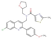 N-{[7-chloro-2-(4-methoxyphenyl)-3-quinolinyl]methyl}-2-methyl-N-(tetrahydro-2-furanylmethyl)-1,3-thiazole-4-carboxamide